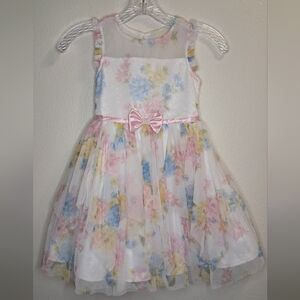 Jona Michelle Pastel Floral Dress with Pink Accent